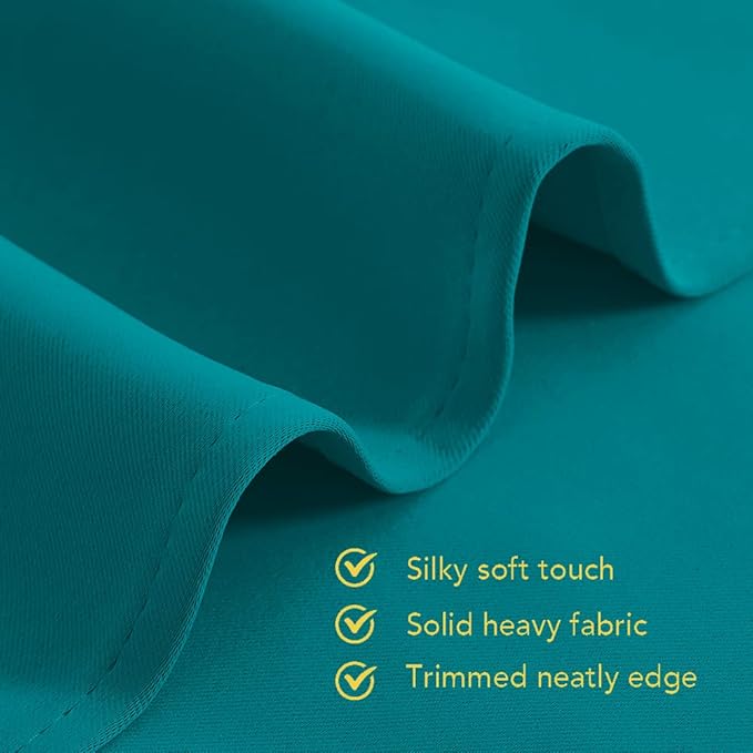 NICETOWN Room Darkening Curtains 80 inch Length 2 Panels, Peacock Teal, 2 Pieces, W34, Thermal Insulated Grommet Blackout Curtains for Modern Casual Elegant Bedroom Kids Room Theme Decoration