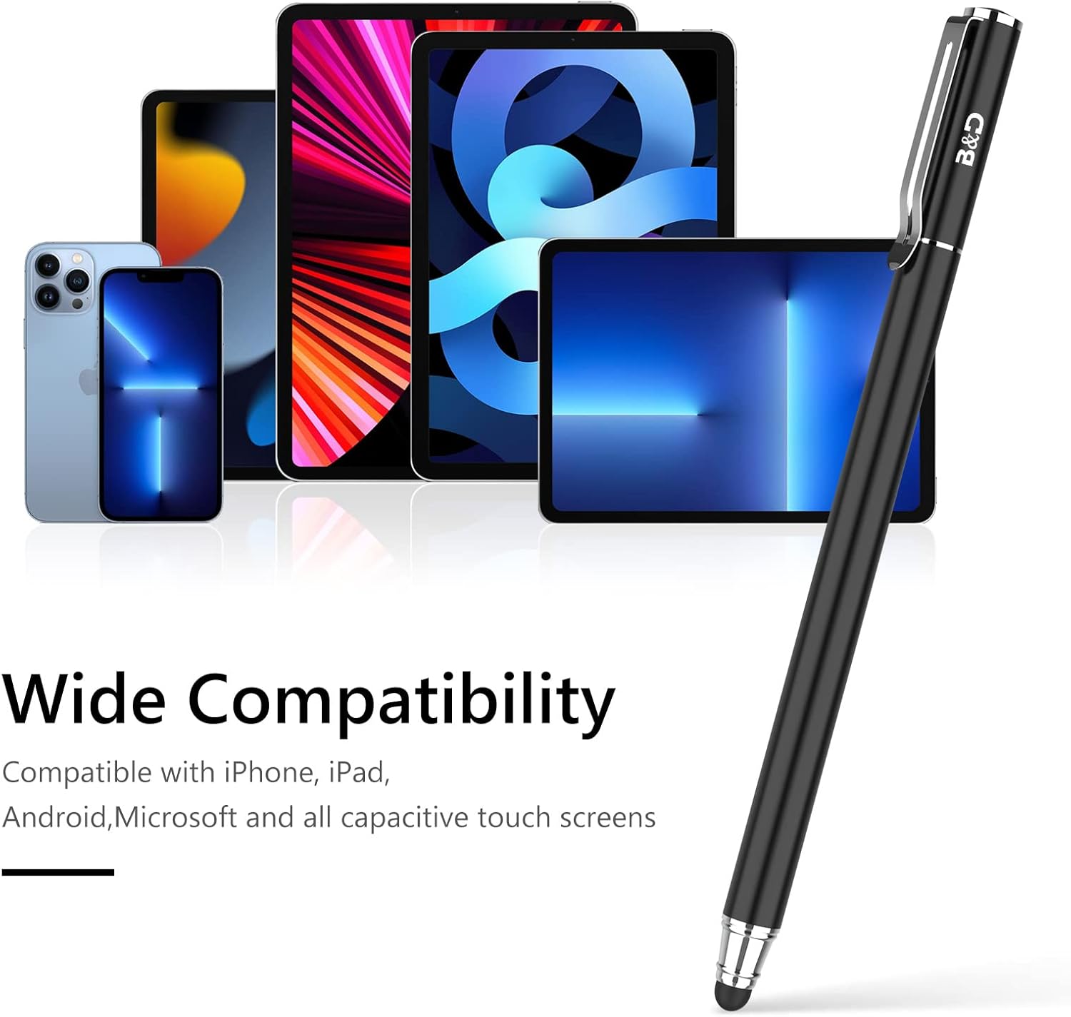 (2 Pcs)[0.18-inch Fine Tip ] Stylus Touch Screen Pens 5.5" L Perfect for Drawing Writing Gaming Compatiable with Apple iPad iPhone Samsung Tablets and All Other Touch Screens