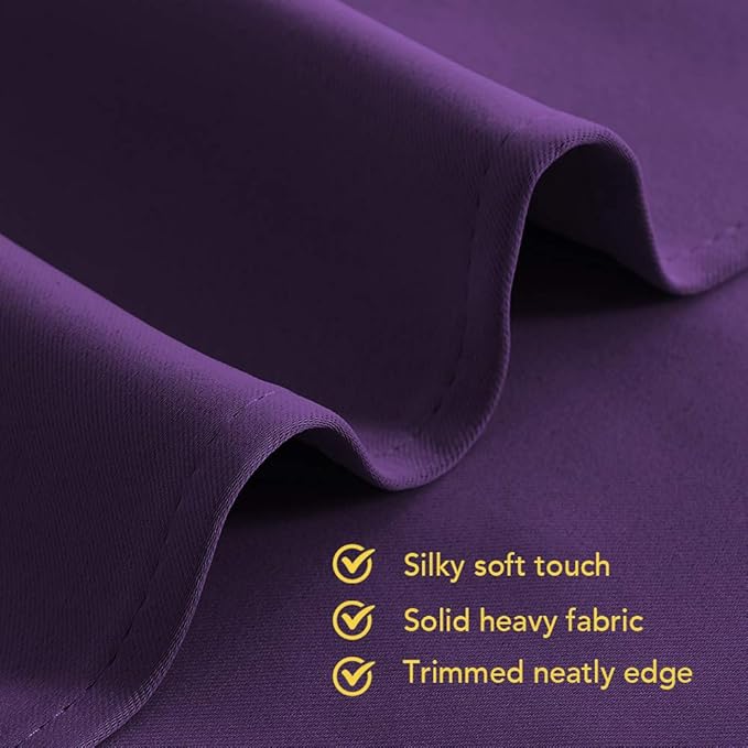 NICETOWN Blackout Curtains for Bedroom, Royal Purple, 42 W by 80 L, Set of 2, Thermal Insulated Curtains & Drapes with Grommet Top for Living Room, Privacy Window Treatment Draperies