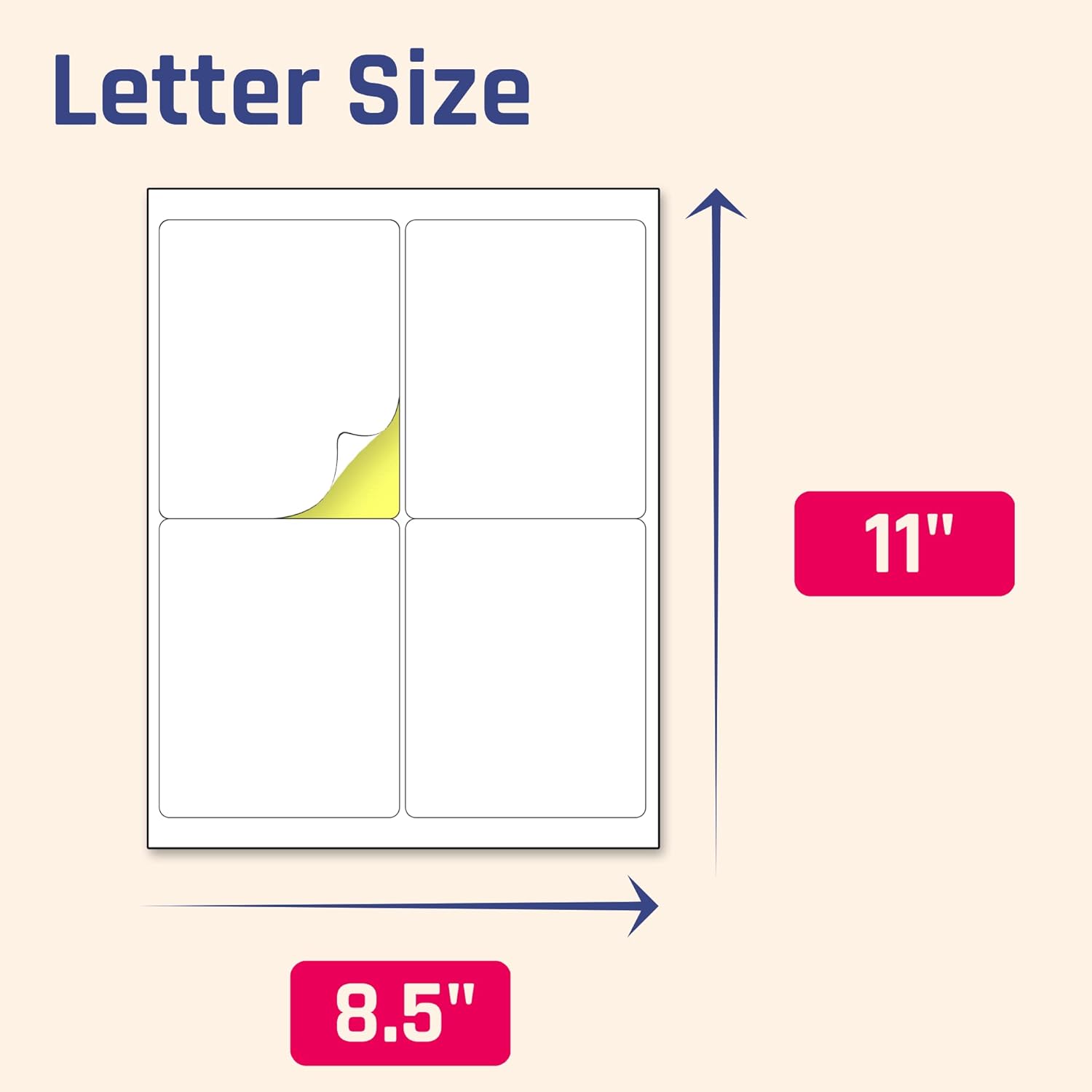 (4" x 5") 200 Sheets, Large White Labels Stickers - Laser/Inkjet Printable