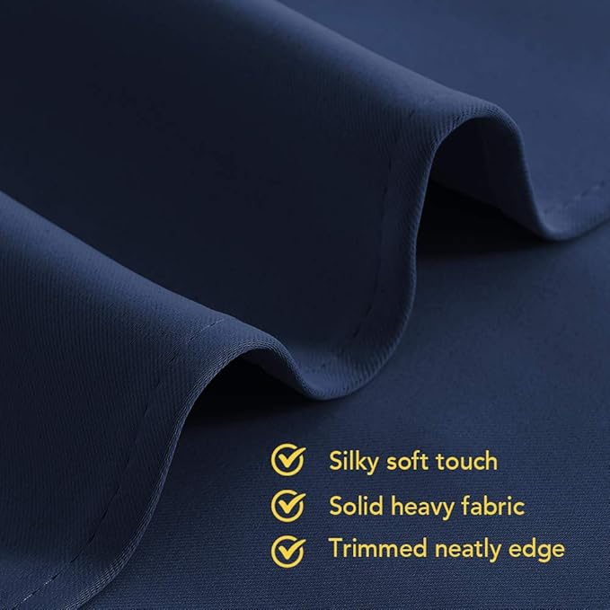 NICETOWN Blackout Curtain Panels, Window Treatment Energy Saving Thermal Insulated Solid Grommet Blackout Drapes/Draperies (Navy, 1 Pair, 70 by 72-inch)