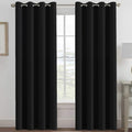 H.VERSAILTEX Blackout Curtain for Living Room Thermal Insulated Window Treatment Curtain Extra Long 108 inch Length Energy Saving Solid Grommet Top Blackout Drape, One Panel, Jet Black, 52"W x 108"L