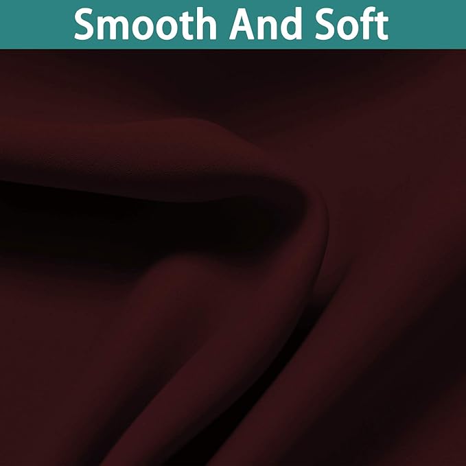 Yakamok 100% Blackout Window Curtain Panels, Heat and Full Light Blocking Drapes with Black Liner for Dedroom,Thermal Insulated Draperies for Living Room(Burgundy Red, 2 Pieces, 52Wx108L)