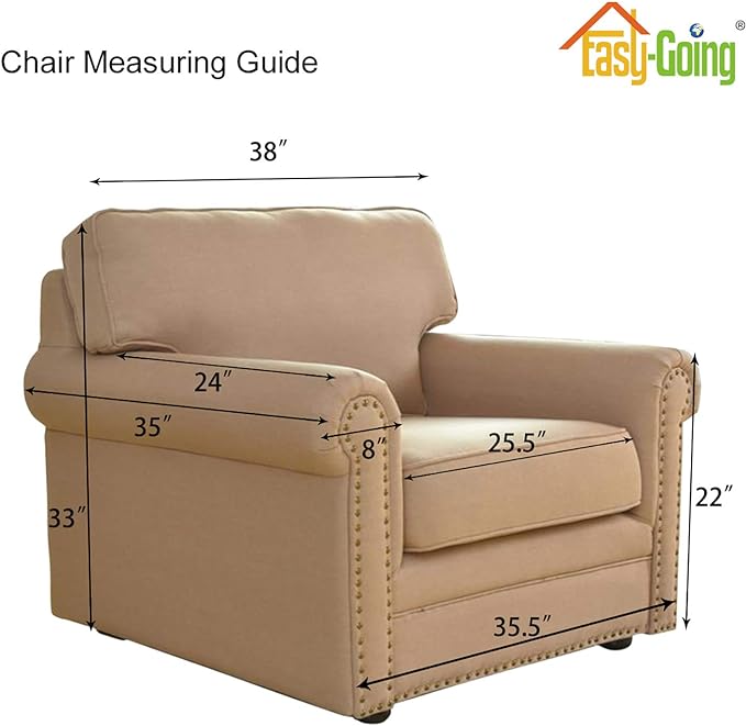 Easy-Going Stretch Chair Sofa Slipcover 1-Piece Couch Sofa Cover Furniture Protector Soft with Elastic Bottom for Kids, Pet. Spandex Jacquard Fabric Small Checks (Chair, Christmas Red)