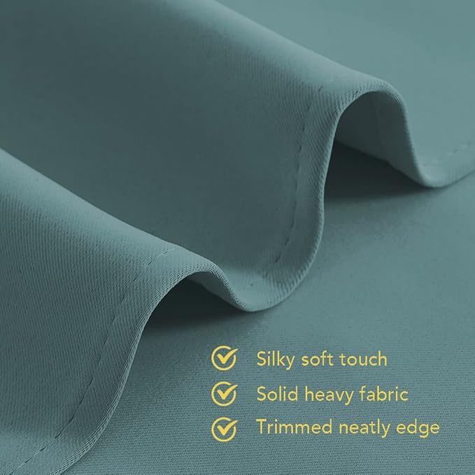 NICETOWN Modern Blackout Curtains Noise Reducing, Greyish Blue, 2 Panels, W42 x L60 -Inch, Thermal Insulated and Privacy Room Darkening Drape Panels for Boy's Guest Room Door Small Short Window