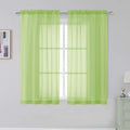Simplebrand Lime Sheer Curtains 84 Inches Long, Light Filtering Rod Pocket Solid Color Window Sheer Curtain Panels, Elegant Curtains & Drapes for Living Room, Bedroom 2 Panels (Lime, 42" W x 84" L)