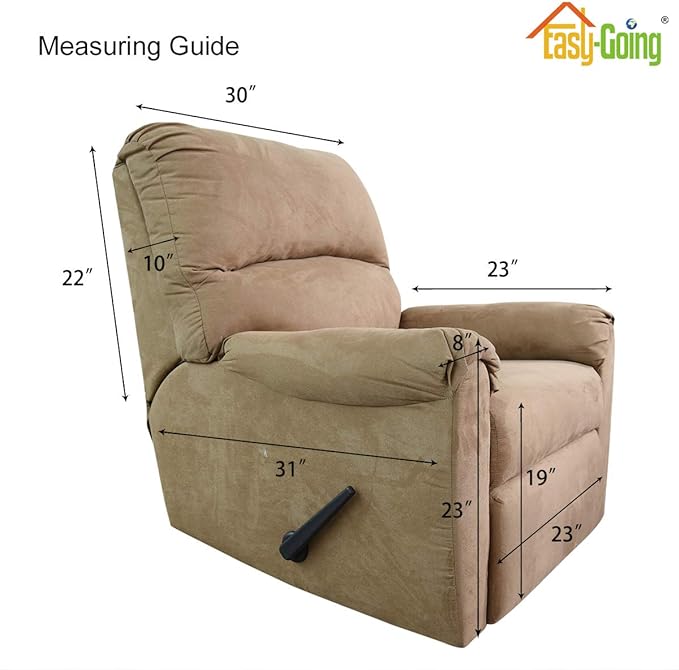 Easy-Going Recliner Chair Slipcover Reversible Sofa Cover Water Resistant Couch Cover Furniture Protector with Elastic Straps for Pets Dog (Recliner 22 inch, Dark Gray/Beige)