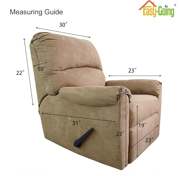 Easy-Going Recliner Chair Slipcover Reversible Sofa Cover Water Resistant Couch Cover Furniture Protector with Elastic Straps for Pets Dog (Recliner 22 inch, Blue/Ivory)