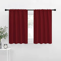 NICETOWN 36 inch Curtains for Small Windows, Thermal Insulated Privacy Short Drapes for Kitchen Bathroom (Set of 2, Burgundy Red, 34" Wide)