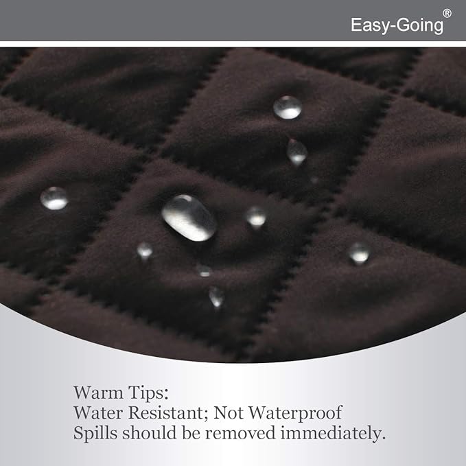 Easy-Going Reversible Oversized Couch Cover for 3 Cushion Couch Sofa Cover for Dogs Water Resistant Furniture Protector Cover with Foam Sticks for Pet (Oversized Sofa, Chocolate/Beige)