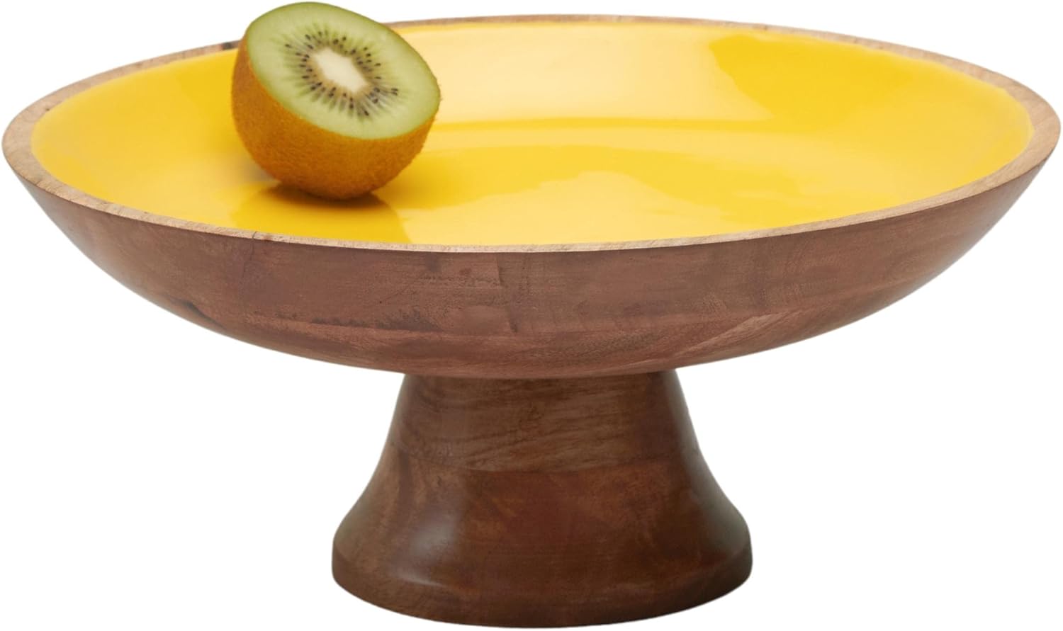Folkulture Wooden Fruit Bowl | (12") Decorative Bowls for Kitchen Counter or Centerpiece Table Decor | Large Bowls, Pedestal Bowl for Farmhouse décor | Wood Fruit Bowl for Kitchen