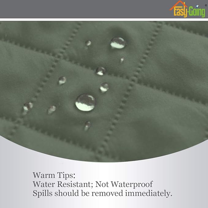 Easy-Going Reversible Oversized Couch Cover for 3 Cushion Couch Sofa Cover for Dogs Water Resistant Furniture Protector Cover with Foam Sticks for Pet (Oversized Sofa, Greyish Green/Beige)