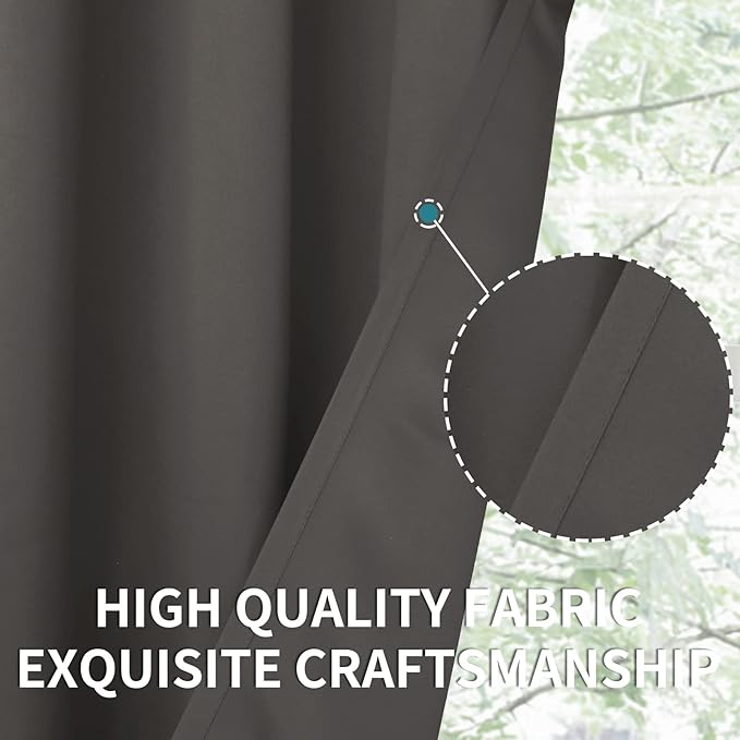 BGment Blackout Curtains for Bedroom - Grommet Thermal Insulated Room Darkening Curtains for Living Room, Set of 2 Panels (52 x 95 Inch, Grey)