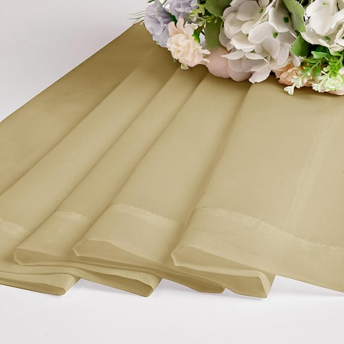 OWENIE Sheer Curtains 54 Inch Length 2 Panels Set, Gold Sheer Curtain for Living Room, Clear Short Curtains for Small Window, 2 Pcs 84 Width 54 Long, Gold