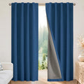 Joydeco Blackout Curtains for Bedroom - 108 Inch Long 100% Light Blocking 2 Panels Navy Blue Drapes, Thermal Insulated Room Darkening Curtains, Linen Textured for Living Room, Rod Pocket & Back Tabs