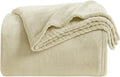 KMUSET Super Soft Throw Blanket Premium Silky Flannel Fleece Throw Size Beige Microfiber Lightweight Blanket All Season Use