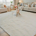Rugs for Living Room 5x8, Alfombras para Salas Shag Large Plush Soft Area Rug, Shaggy Carpets for Bedroom, Kids Boys Girls Home Decor Aesthetic(Cream, 5 x 8)