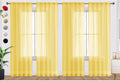 SpaceDresser Yellow Sheer Curtains 4 Panels Rod Pocket Semi-Sheer Curtain 96 Inches Long Light Filtering Voile Window Drapes for Bedroom Living Room Kitchen, Each 52W x 96L