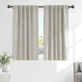 PONY DANCE Blackout Curtains Thermal Insulated Window Treatment Panels Room Darkening Blackout Drapes for Living Room Back Tab/Rod Pocket Bedroom Draperies, 52x45 Inch, Cream, 2 Panels