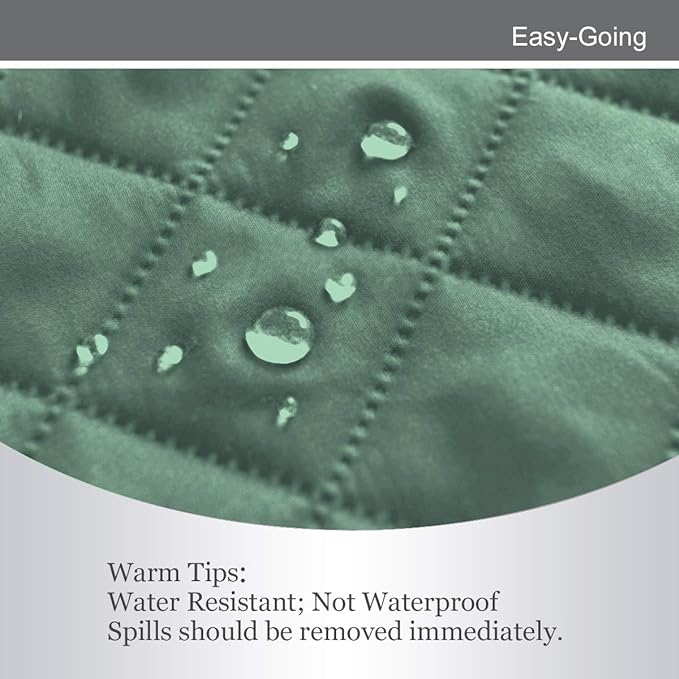 Easy-Going Reversible Loveseat Couch Cover for 2 Cushion Couch Sofa Cover for Dogs Water Resistant Furniture Protector with Foam Sticks Elastic Straps for Pet (Loveseat, Cyan/Ivory)