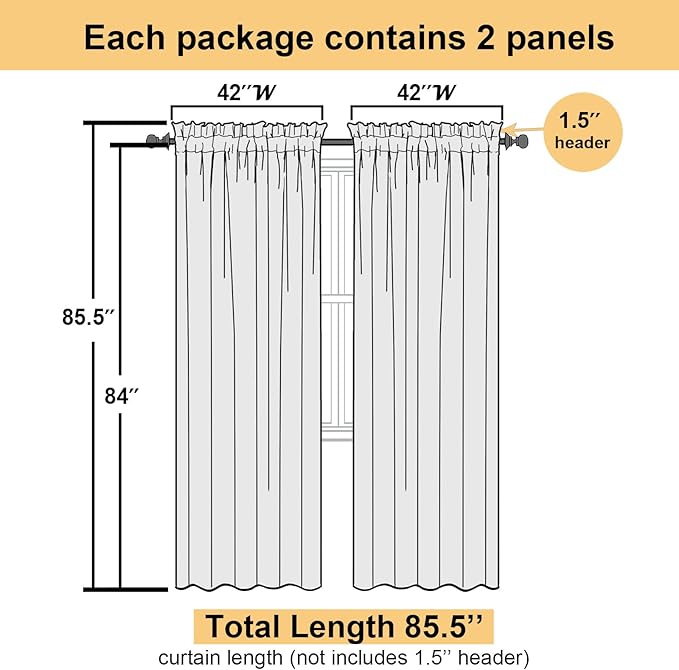 Lecloud Royal Blue Sheer Curtains 84 Inches Long 2 Panels Set, Elegant Rod Pocket Window Treatments for Living Room, Airy Lightweight Voile Transparent Curtains Home Decor, Each Panel 42 X 84 Inch