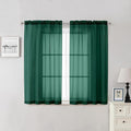 Lecloud Hunter Green Sheer Curtains 54 Inch Length 2 Panels, Voile Light Filtering Curtains with Rod Pocket, Transparent Tulle Drapes for Bedroom Laundry, Each Panel 42 X 54 Inch