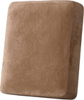 H.VERSAILTEX Velvet Stretch Couch Cushion Cover Plush Cushion Slipcover for Chair Cushion Furniture Protector Seat Cushion Sofa Cover (1 Piece Armchair Cushion Covers, Camel)
