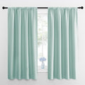 NICETOWN Kitchen Curtains, Short Blackout Curtains & Drapes, Aqua Blue, 42" Wide by 54" Long, 2 PCs, Thermal Insulated Blackout Curtain Panels for Kids Room, Play Room