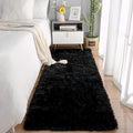Chicrug Soft Runner Rugs for Bedroom Living Room Plush Fluffy Rug 2x7 Feet, Shag Furry Area Rug Carpet Non Shedding for Nursery Children Kids Girls Room Home Decorative, Black