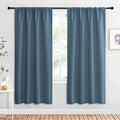 NICETOWN Blackout Curtains for Living Curtains, Smoky Blue, 2 Panels, 42 by 72, Room Darkening Window Curtain Panels, Easy-Care Solid Thermal Insulated Draperies/Drapes for Daughter Room