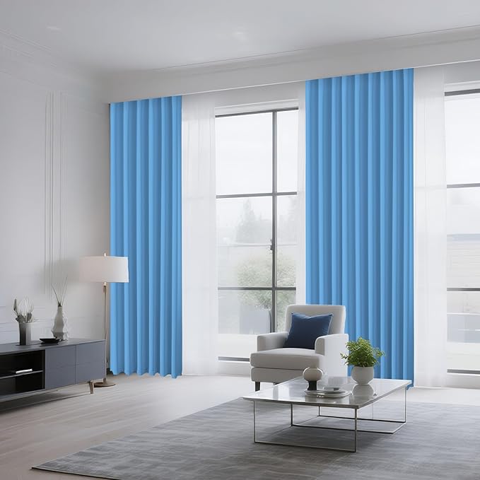 CUCRAF Light Blue Blackout Curtains 84 inch Length 2 Panels Set, Rod Pocket Room Darkening Drapes for Bedroom Living Room, Insulated Thermal Light Blocking Window Curtain (W52 x L84 Inch)