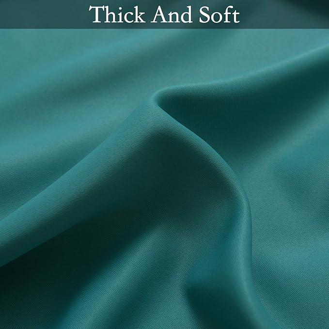 SimpleHome Ombre Room Darkening Curtains for Bedroom, Light Blocking Gradient Teal to Grey White Thermal Insulated Grommet Window Curtains/Drapes for Living Room,2 Panels, 52x84 inches Length