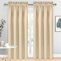 DWCN Blackout Curtains Room Darkening Thermal Insulated Bedroom Curtains Window Curtain Panels, 42 x 84 inches Long, Set of 2 Beige Rod Pocket Drapes