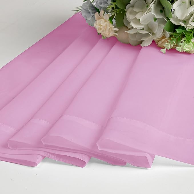 Lecloud Light Pink Sheer Curtains 63 Inch Length 2 Panels Set, Elegant Voile Window Curtains for Bedroom Living Room, Airy Sheer Drapes for Dinning Room with Rod Pocket, Each Panel 42 X 63 Inch