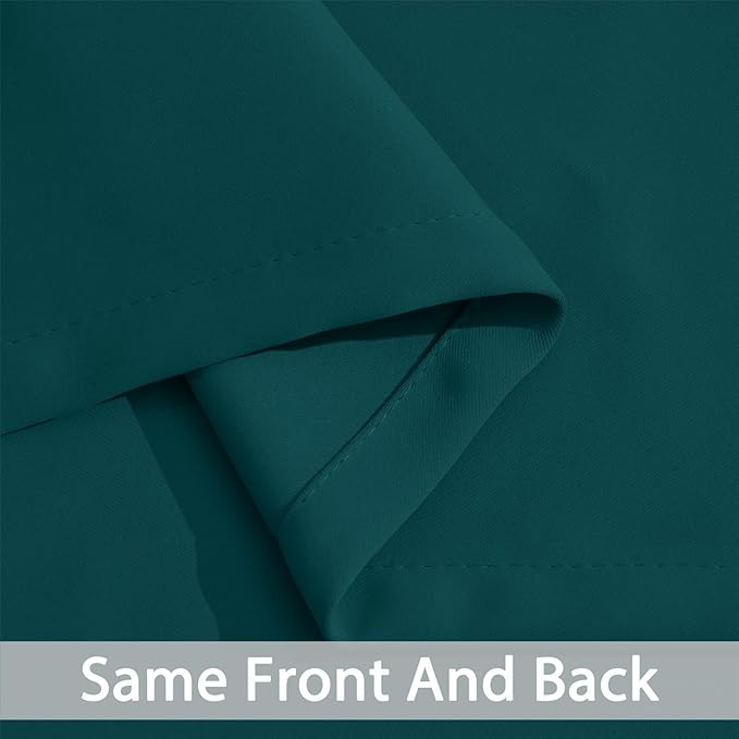 Yakamok Blackout Curtains for Bedroom 2 Panels Set 63 Inch Length Thermal Insulated Room Darkening Dark Black Out Drapery Grommet Window Treatments Drapes for Living Room,42x63, Dark Teal