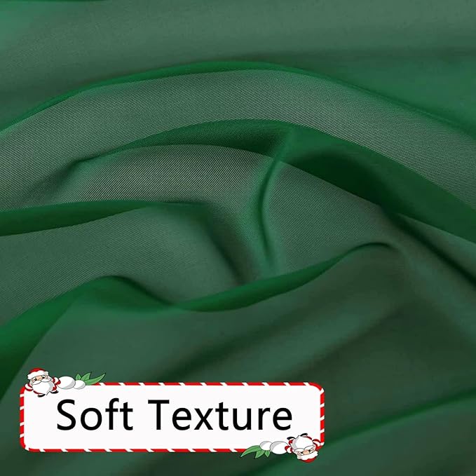 SpaceDresser Foliage Green Sheer Curtains 4 Panels Rod Pocket Semi-Sheer Curtain 54 Inches Long Light Filtering Voile Window Drapes for Bedroom Living Room Kitchen, Each 52W x54L
