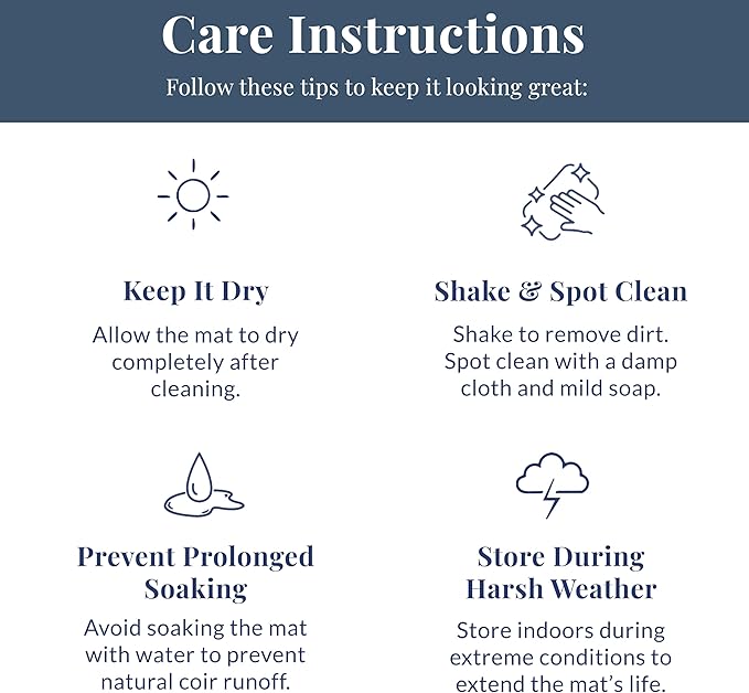 Barnyard Designs Natural Coco Coir Heavy Duty Backing Doormat - Large Cute Non-Slip Front Door Welcome Mat for Outside Entrance or Porch Entry, Brown (24x36, Hello)