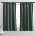 RYB HOME 54 inch Blackout Curtains for Living Room, Rod Pocket Thermal Insulated Small Window Drapes Room Darkening Shades for Bedroom Studio Dorm, W 42 x L 54 inch, Set of 2 Panels, Dark Green