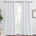 NICETOWN Room Darkening Curtain Panels, 2 Panels, 55 inches W x 102 inches, Greyish White, Home Fashion Ring Top Thermal Insulated Room Darkening Curtains for Bedroom/Nursery