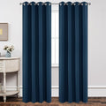 Joydeco Blackout Curtains 90 inch Long 2 Panels Set, Thermal Insulated Long Curtains & Drapes 2 Burg, Room Darkening Grommet Drapes for Bedroom Living Room Windows (W52 x L90 Inch, Navy Blue)
