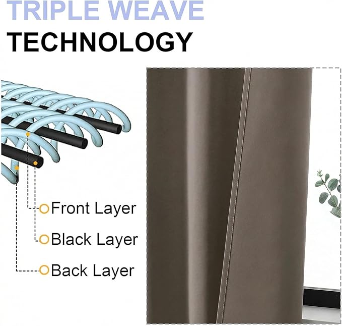 Simplebrand Ava Latte Blackout Curtains for Bedroom 84 Inch Length 2 Panels Set, Solid Thermal Insulated Privacy Nursery Window Treatment Curtains Blackout Drapes, W40 x L84 Inch, Latte