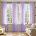 MIULEE Light Purple Sheer Curtains 108 Inches Long, 4 Panels Set, Lavender Light Filtering Rod Pocket Voile Drapes for Living Room and Bedroom, Airy Soft Fabric Window Treatments, 42 x 108 Inches