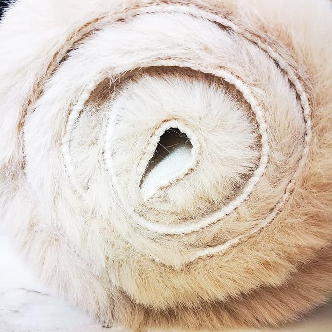 Ghouse Soft Faux Sheepskin Fur Rug 2x4 Light Brown Beige Fluffy Bedside Rugs Plush Rug Shag Nursery Carpet Area Rugs for Living Room Bedroom Playing Room Decor