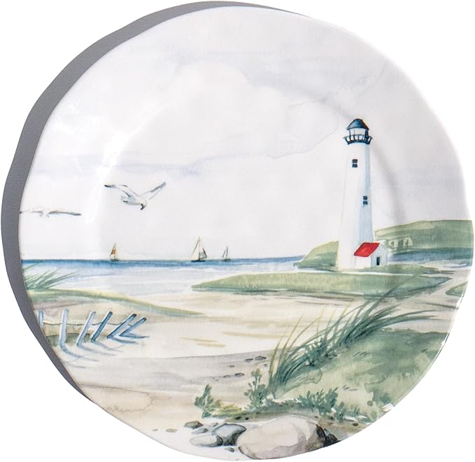 By the Shore Set of 6 Melamine Salad Plates, 8.5"