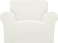 Easy-Going Stretch Oversized Chair Sofa Slipcover 1-Piece Couch Sofa Cover Furniture Protector Soft with Elastic Bottom for Kids Spandex Jacquard Fabric Small Checks Cream