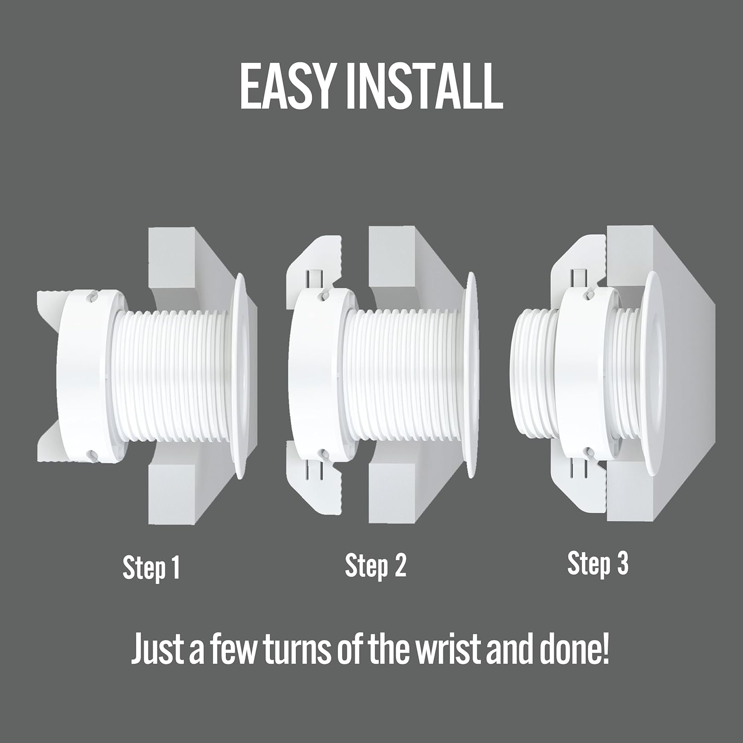 (2-Pack White) Cable, Wire & Cord Management - Self Locking Grommet with Cover for Walls, Ceilings, Desks, Used for All Surfaces 3/8” to 1” Thick, Made in USA