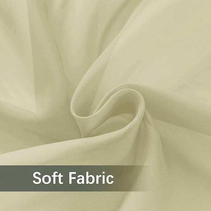 youleyar Solid Sheer Rod Pocket Curtain Voile Draperies 2 Panels White Beige Black Grey Ivory 52 Inch Width 63 Inch Long 1 Pair for Kitchen Bedroom Children Living Room Yard (Sage Green,52Wｘ63L)