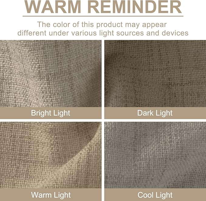 100% Blackout Shield Linen Blackout Curtains for Bedroom 102 Inches Long, Back Tab/Rod Pocket Living Room Drapes, Thermal Insulated Blackout Curtains 2 Panels Set, 50" W x 102" L, Faux Linen