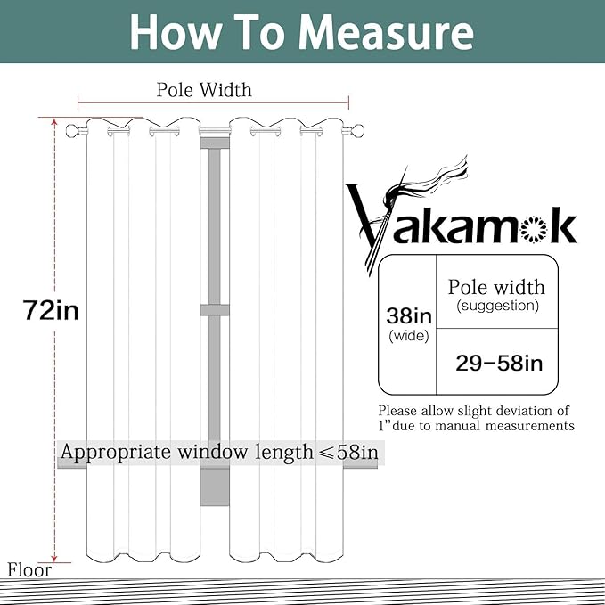 Yakamok Thermal Insulated Grommet Blackout Draperies/Drapes for Bedroom Window,Room Darkening Curtain Panels (2 Panels, W38 x L72 -Inch, Beige)