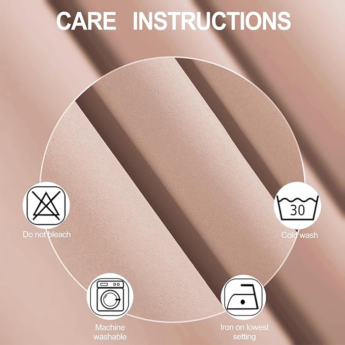 LEMOMO Blush Thermal Blackout Curtains/42 x 84 Inch/Set of 2 Panels Room Darkening Curtains for Bedroom